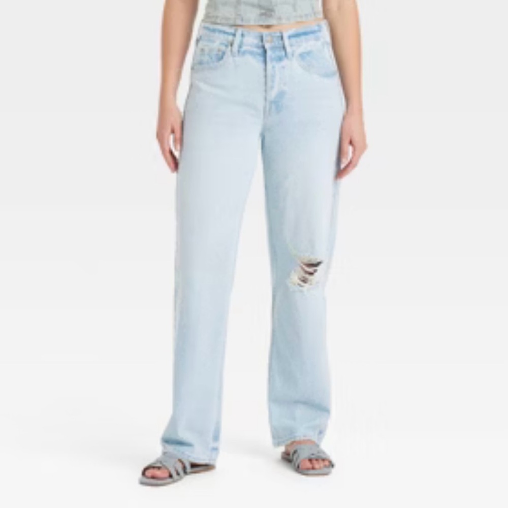 Universal Thread 90s Baggy Mid Rise Cotton Denim Jeans Light Wash Size 17